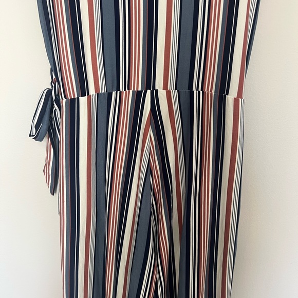 *Derek Heart Pink, Blue, & White Stripe Jumpsuit - Picture 8 of 10